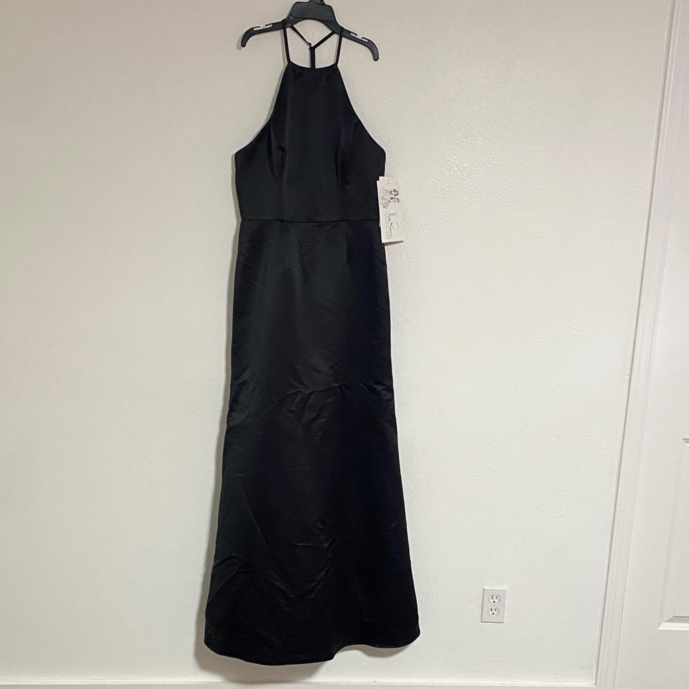 Hayley Paige Occasions Black Halter Maxi Dress